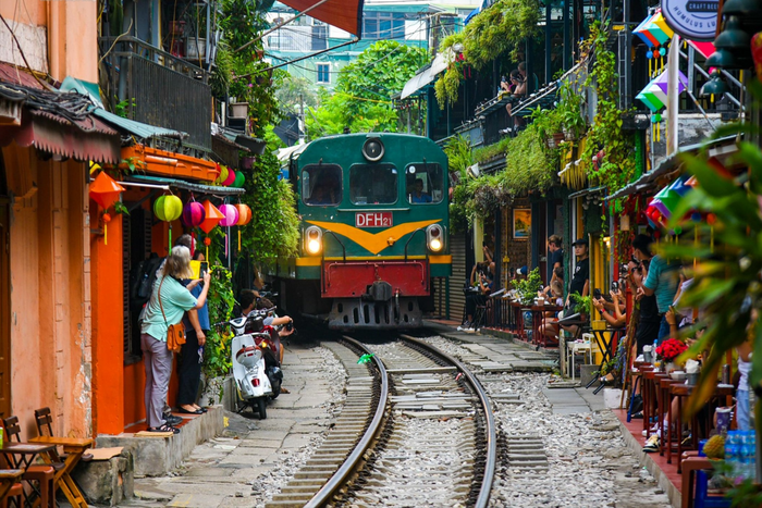 Experience the vibrant atmosphere at Hanoi's train street in February